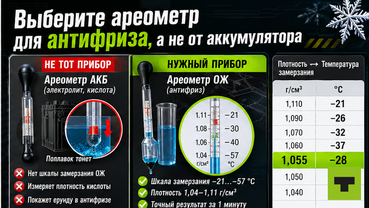 Сравнение ареометра для антифриза и прибора от аккумулятора — шкалы и ошибки замера