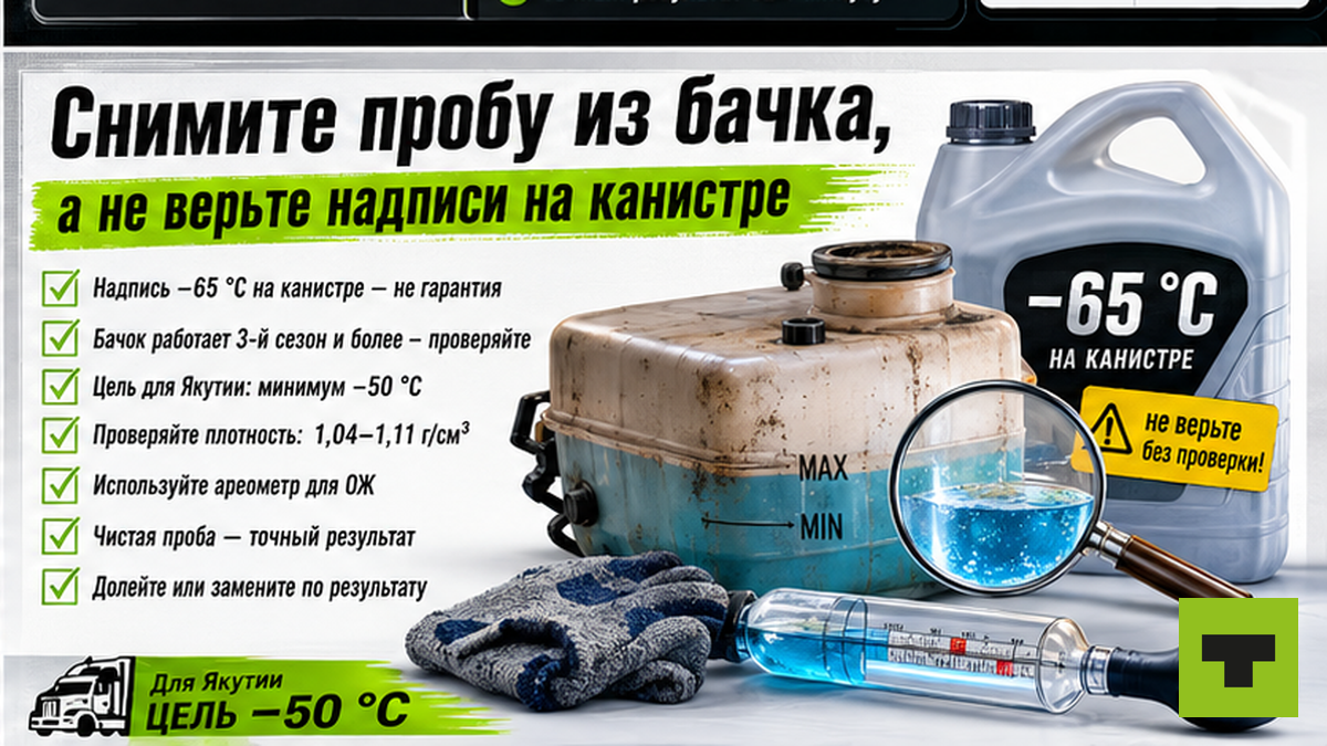 Чеклист: проба из расширительного бачка, не доверять надписи на канистре антифриза