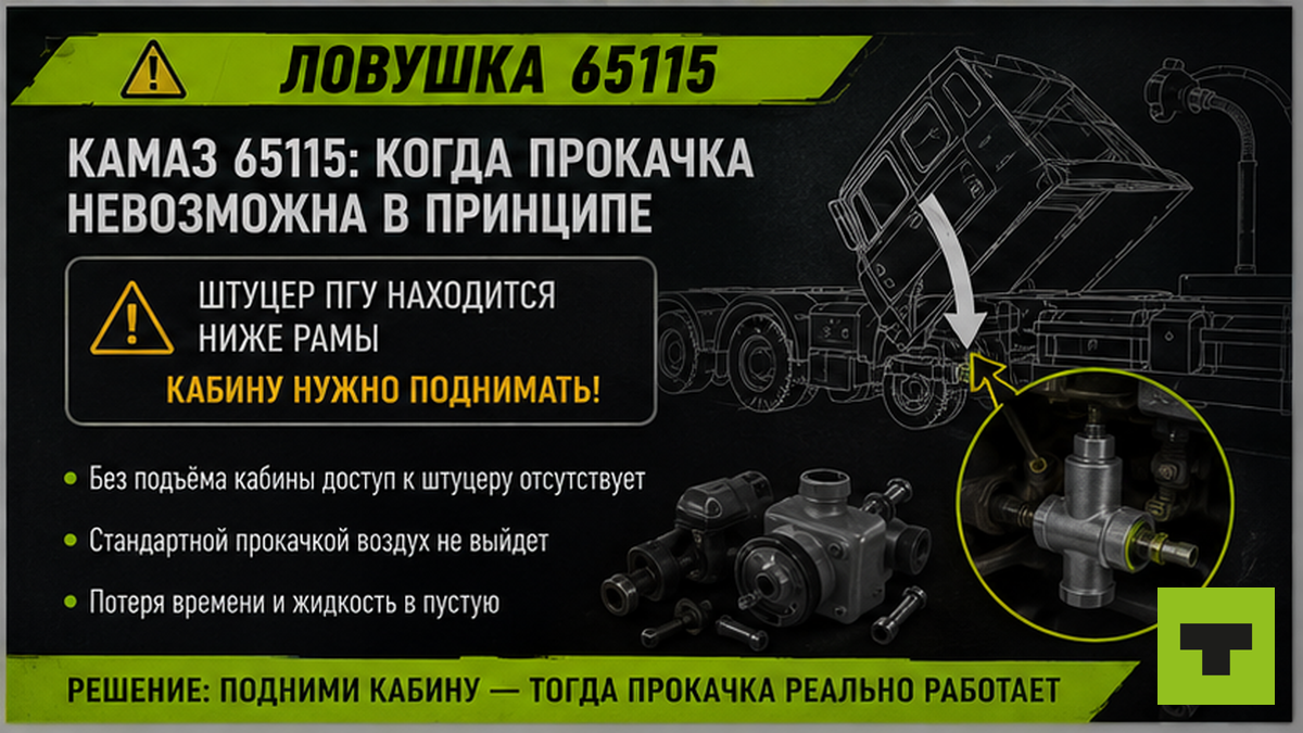 Инфографика: ловушка КАМАЗа 65115 — почему прокачка ПГУ невозможна без подъёма кабины