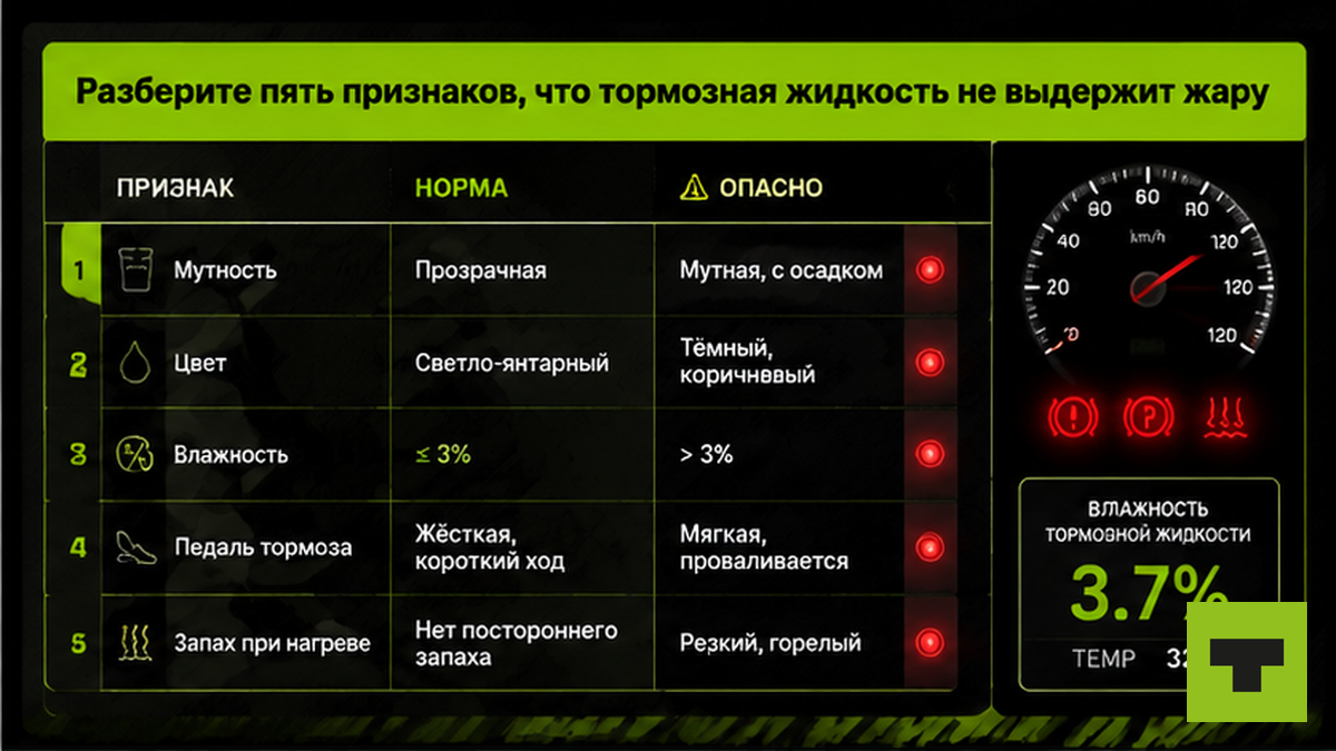Пять признаков плохой тормозной жидкости перед жарким рейсом