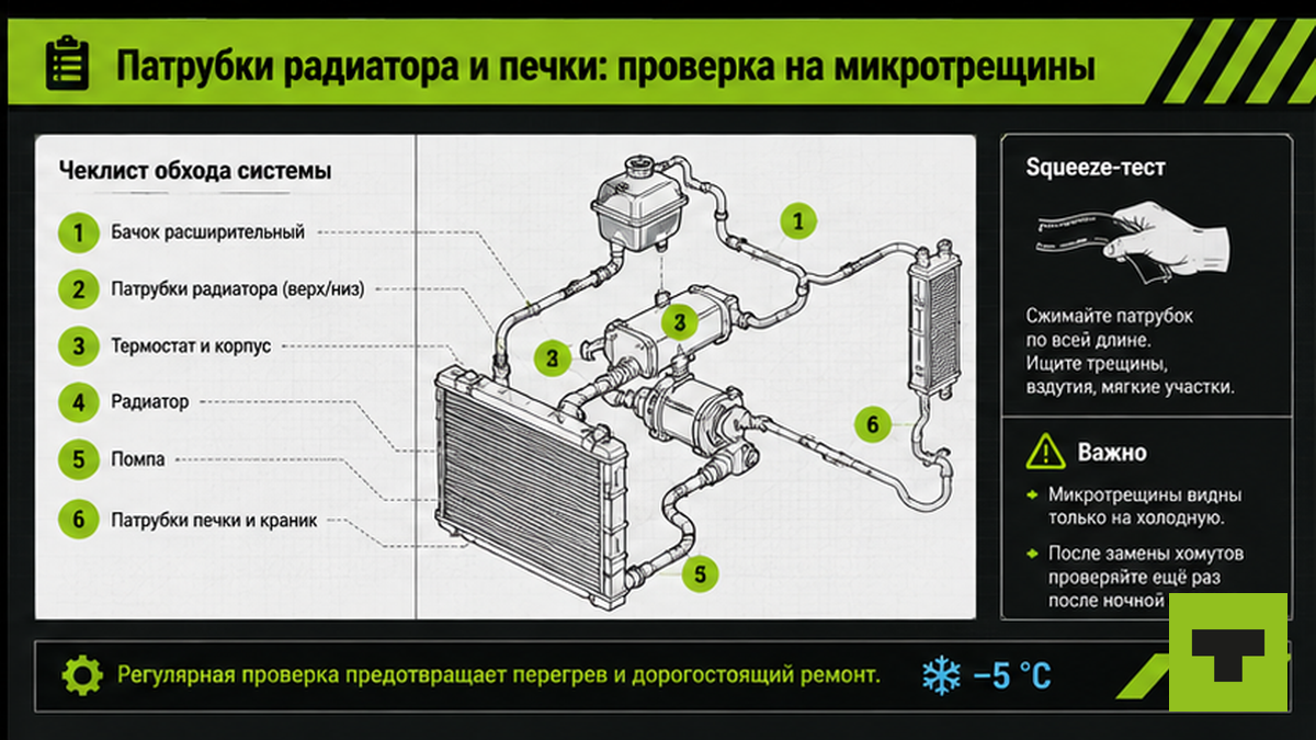 Чеклист проверки патрубков на микротрещины