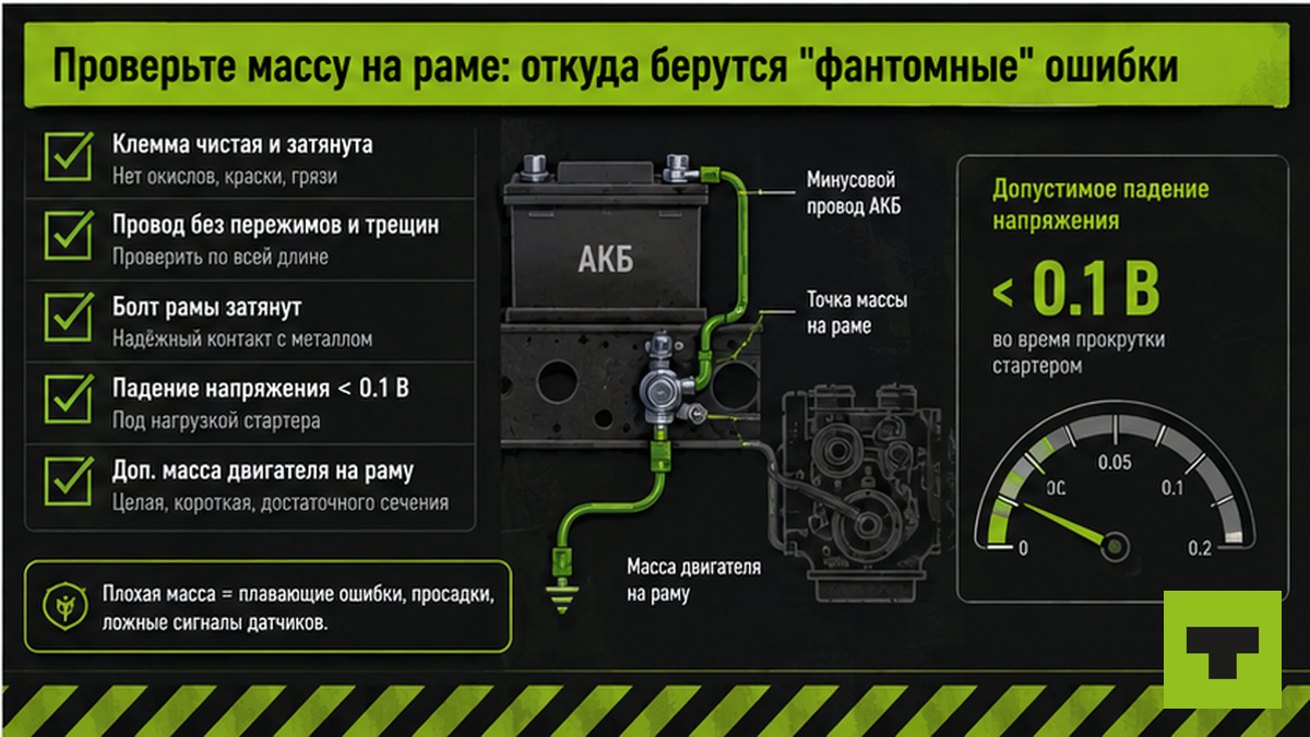 Чеклист проверки массы на раме грузовика перед зимой